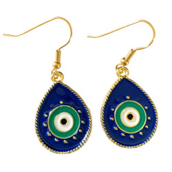 Tear Drop Evil Eye Earrings