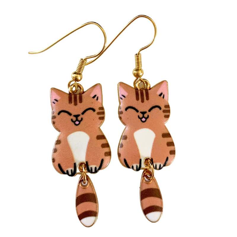 Ginger Dream Cats Earrings